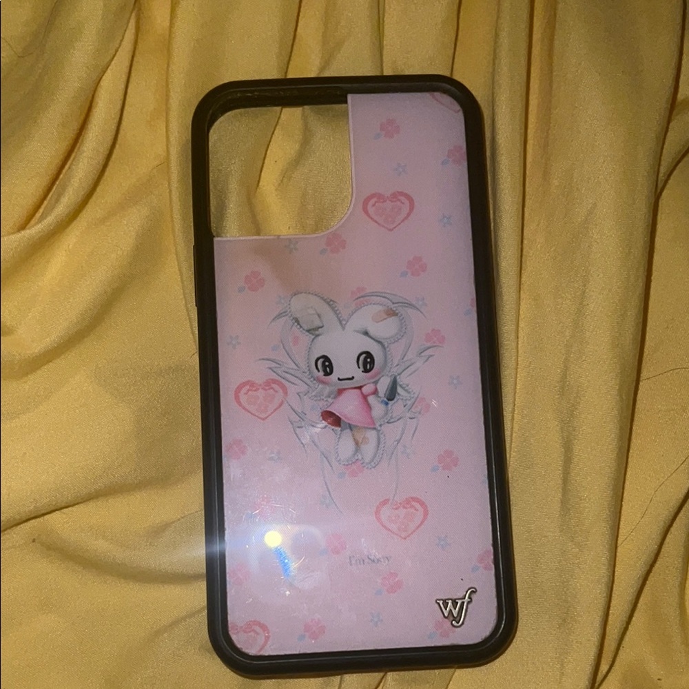 Pink Phone Case with Cute Character Design